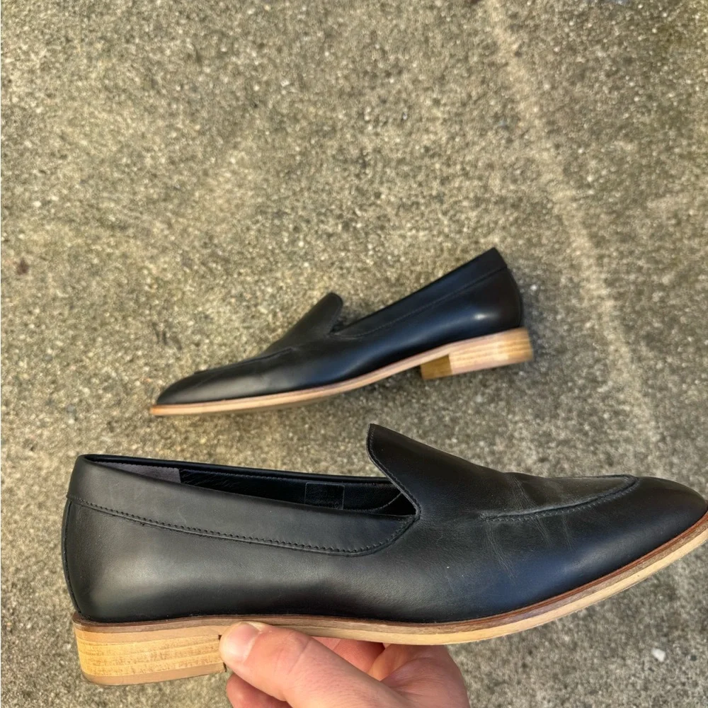 EVERLANE The Modern Loafer in Black Italian Leather Flats Slip On Size 10.5 - Picture 2 of 6